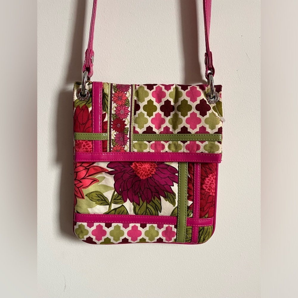 VTG Vera Bradley Hello Dahlia Flip Hipster Long Strap Crossbody EUC